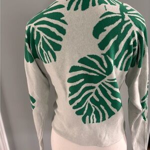 Green Leaf Pattern Sweater